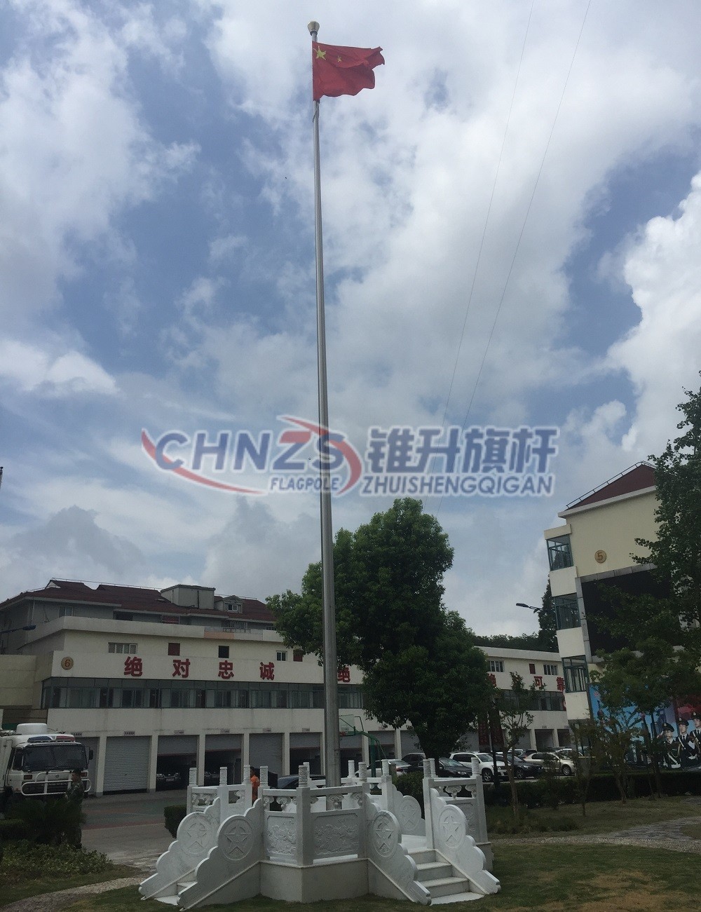 武警支队旗杆安装