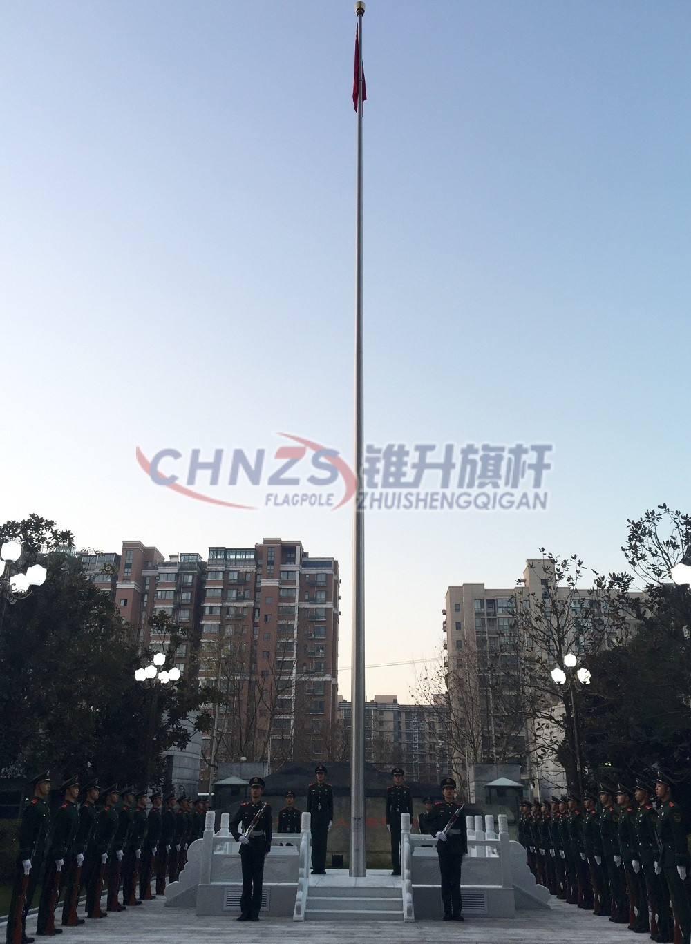 武警司令部旗杆安装