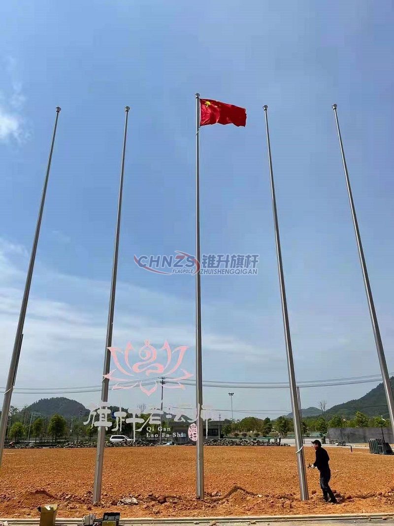 国旗旗杆安装效果